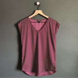 Express Women's Burgundy Polka Dot Blouse